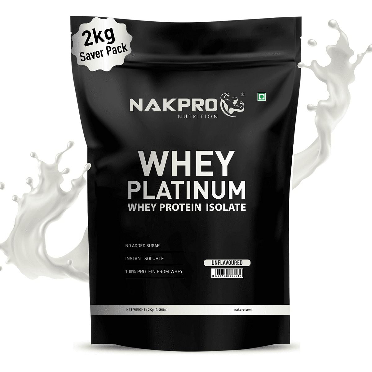 

NAKPRO Platinum Whey Protein Isolate 90%, 2kg Unflavoured | 31g Protein, 7g BCAA | Trustified Certified 100% Authentic Supplement Powder & No Adult...