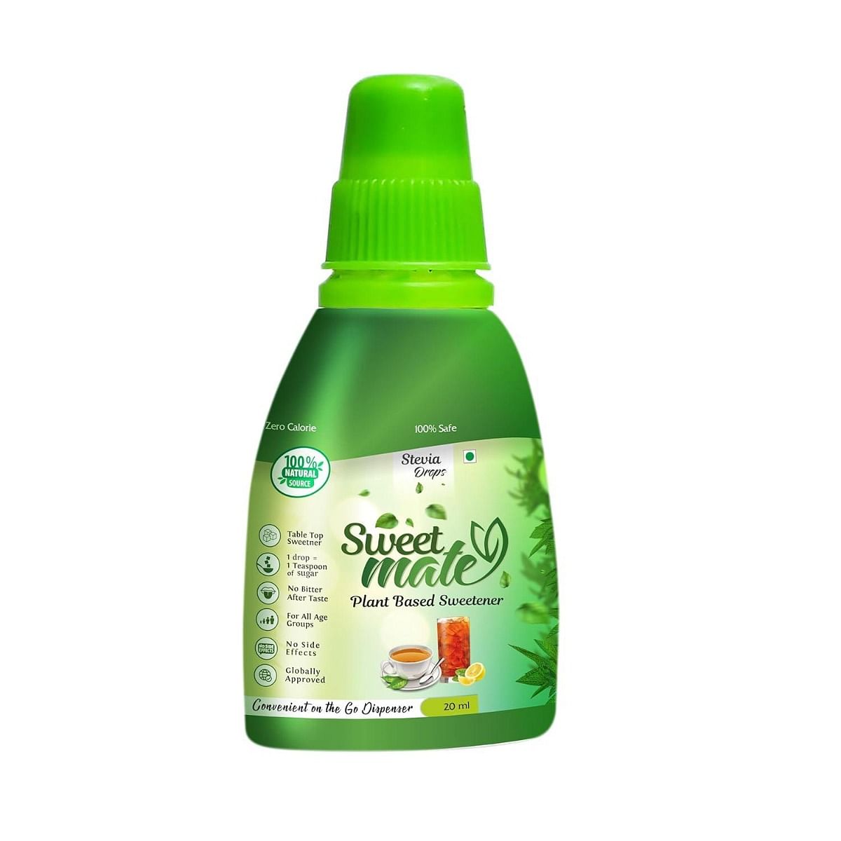 

Sweetmate Stevia Drops - 20ml (20 ml x Pack 1) - 400 Drops Per Pack - Plant Based Sweetener - Zero Calorie - Diabetic Friendly - Sugar Free Liquid ...