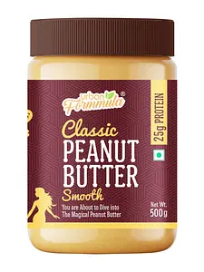 Urban Formmula Classic Peanut Butter 500g, High Protein 25g & Energy | Creamy |Zero Trans Fat | Zero Cholesterol | Vitamin B3 | Pet Jar Packing | For All