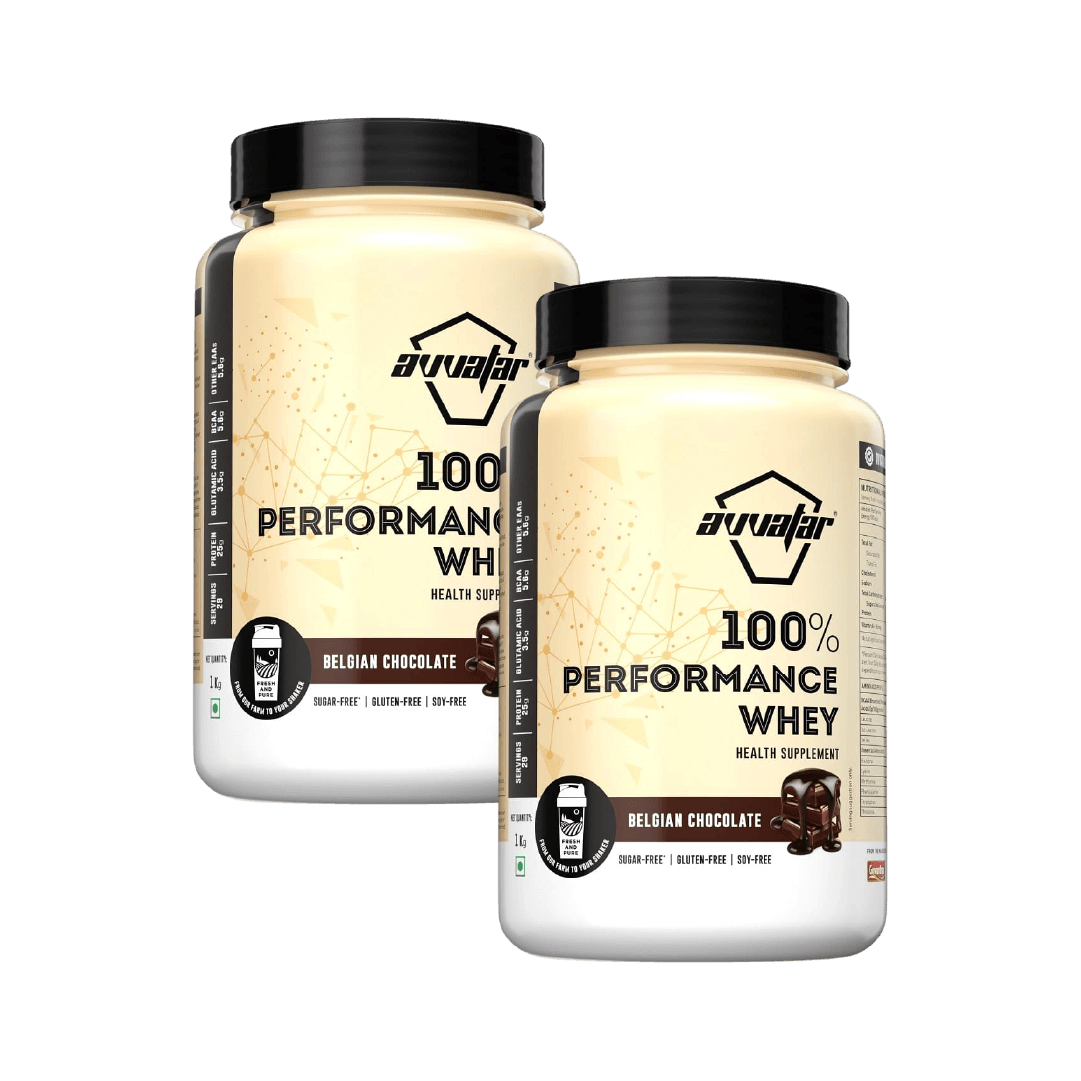 

Avvatar Performance Whey Protein | 1Kg | Belgian Chocolate Flavour | 25G Protein | 29 Servings Pack Of 2