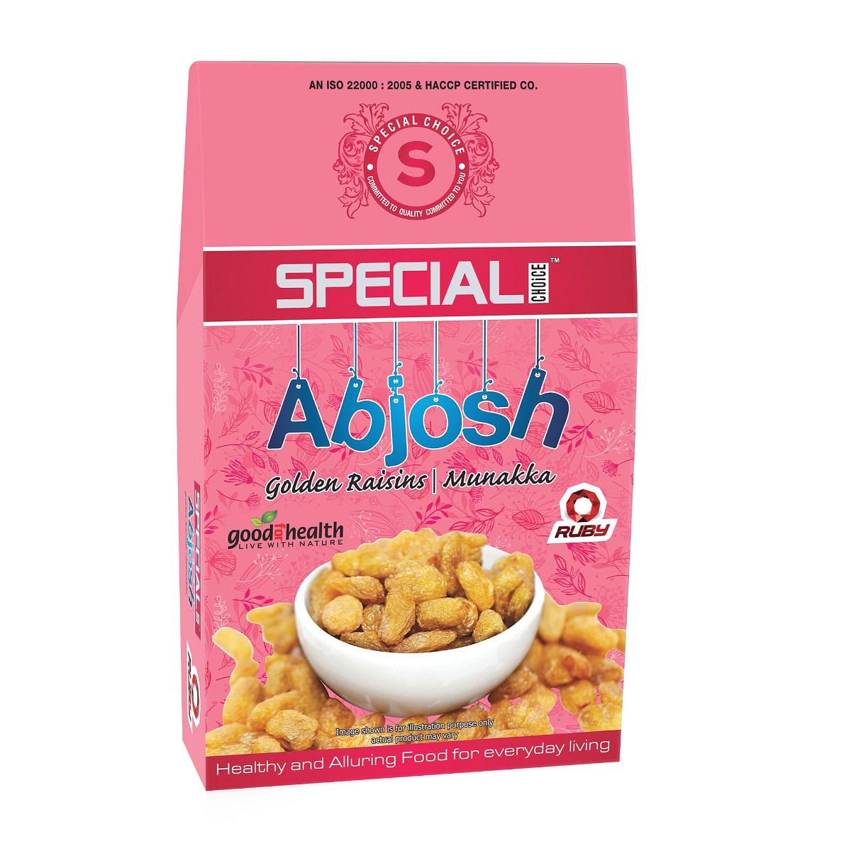 

Special Choice Abjosh (Munakka/ Golden Raisins) Ruby 250g x 1