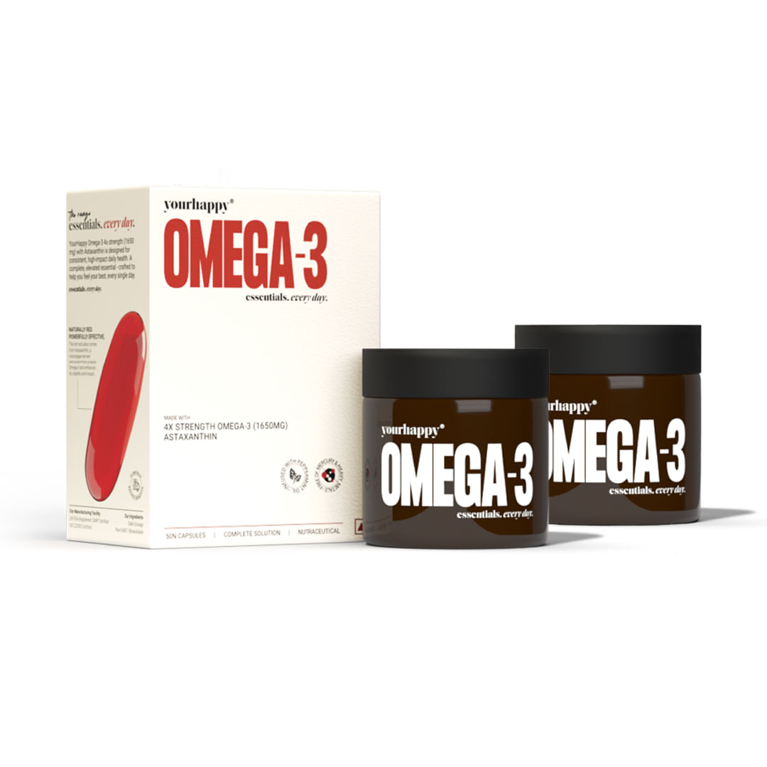 

YourHappyLife Omega-3 4X Strength with Astaxanthin | 4X Concentrated Triglyceride Omega-3 Fish Oil with 600 mg EPA, 400 mg DHA & Natural Astaxanthi...