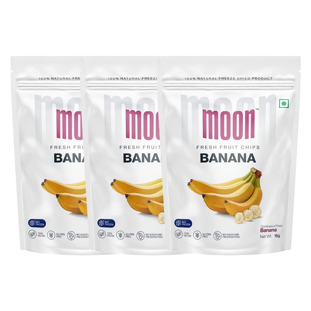 

Moon Freeze Dried Banana | No Preservatives, No Added Sugar, Healthy Dried Fruit | 100% Natural, Vegan, Gluten Free Snack for Kids and Adults | 16 ...