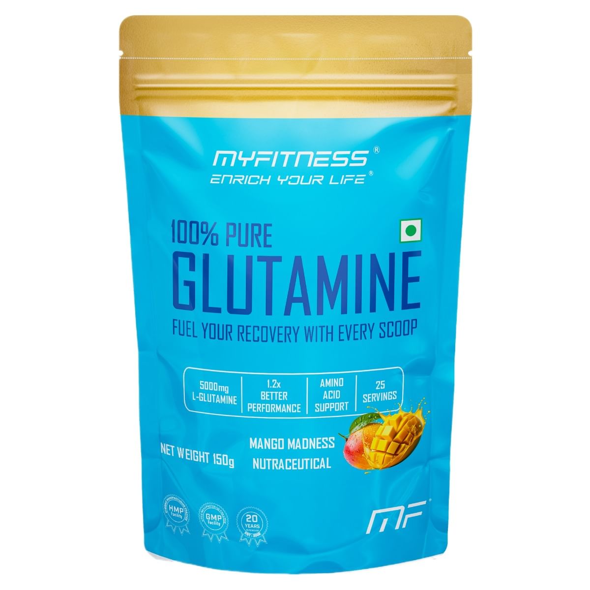

MYFITNESS 100% PURE GLUTAMINE| 25 SERVINGS | 150g |WITH ADDED ELECTROLYTES | MANGO MADNESS