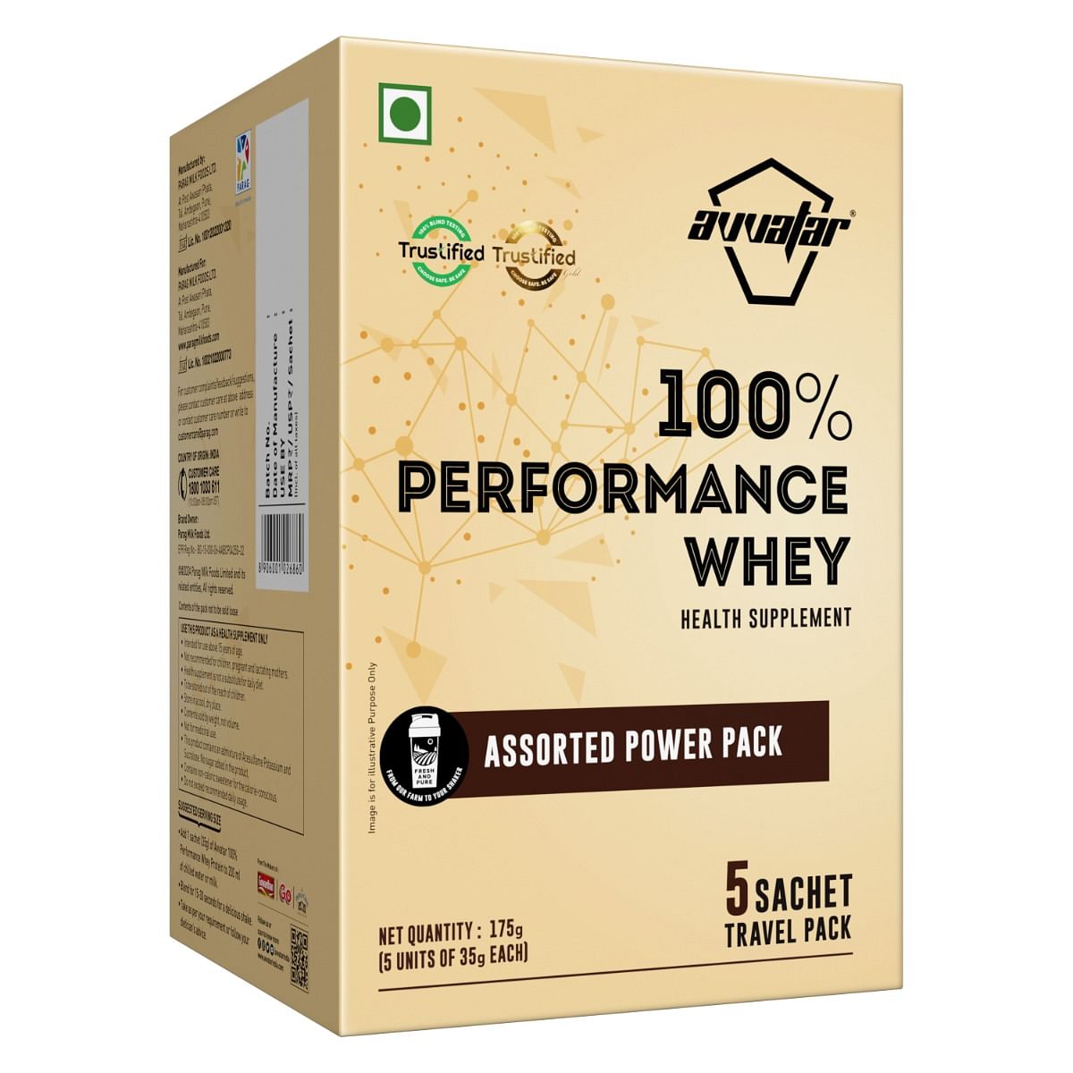 

Avvatar PERFORMANCE WHEY PROTEIN | (5x35g) Travel Pack | Assorted Power Pack