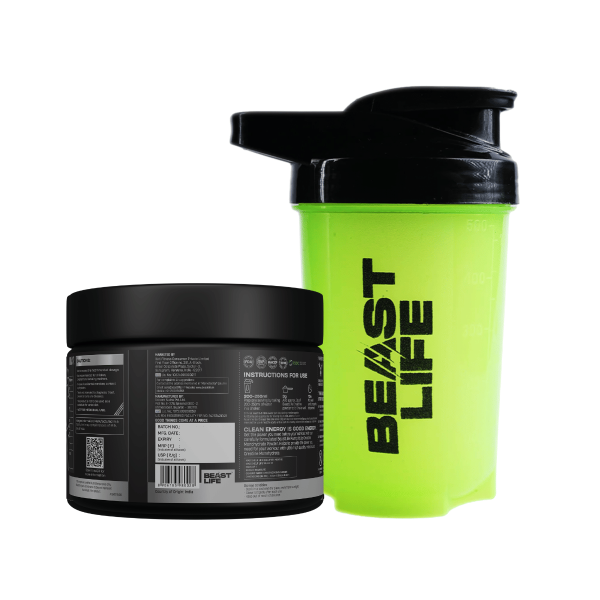 BeastLife Pure Creatine Monohydrate with Shaker Creatine (Unflavoured)-picture-17