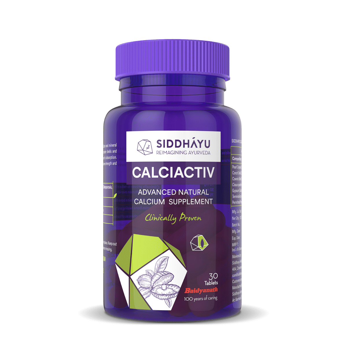 

Siddhayu Calciactiv Tablets - Ayurvedic Calcium Supplement For Bone & Joint Health - 30 Tablets