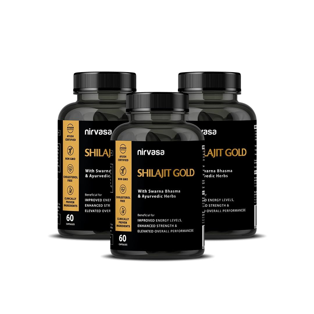 

Nirvasa Shilajit Gold 60 Capsules Pack of 3