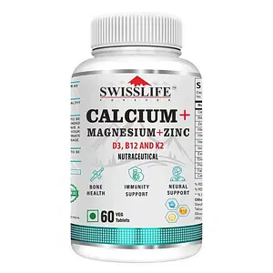 SwissLife Forever Calcium Magnesium & Zinc with Vitamin D3, Calcium Supplement for Women and Men, For Bone Health & Joint Support