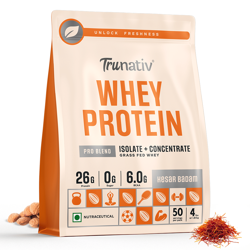 Trunativ Pro Blend Whey Protein Powder Isolate & Concentrate | 100% Light & Clean Protein Powder | 26g Protein | 6g BCAA | 12.52g EAA | No added sugar-image-32