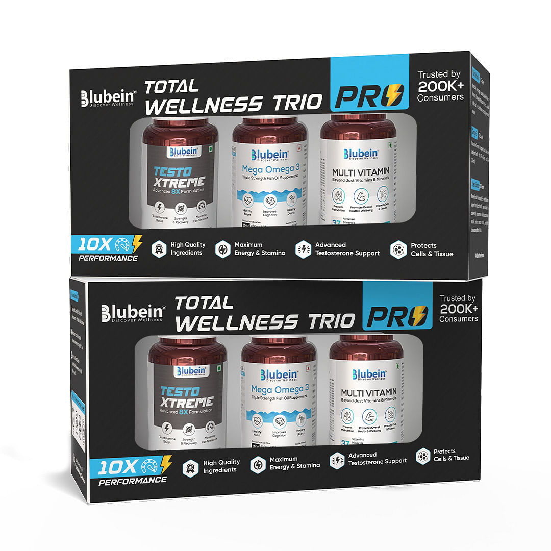 

Blubein’s Total Wellness Trio PRO | 1250 Mega Omega 3 Enteric Coated Fish Oil 60N | KSM-66 Ashwagandha 60N | Multivitamin with 37 Vital Ingredients...