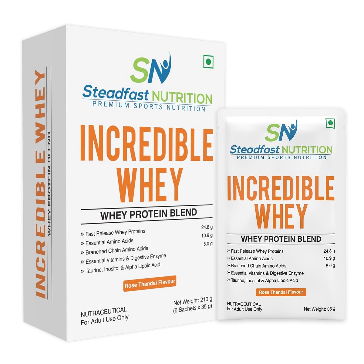 

Steadfast Nutrition Incredible Whey Protein| Isolate and Concentrate Fast release Protein Powder for Men and Women No added preservatives (Rose Tha...