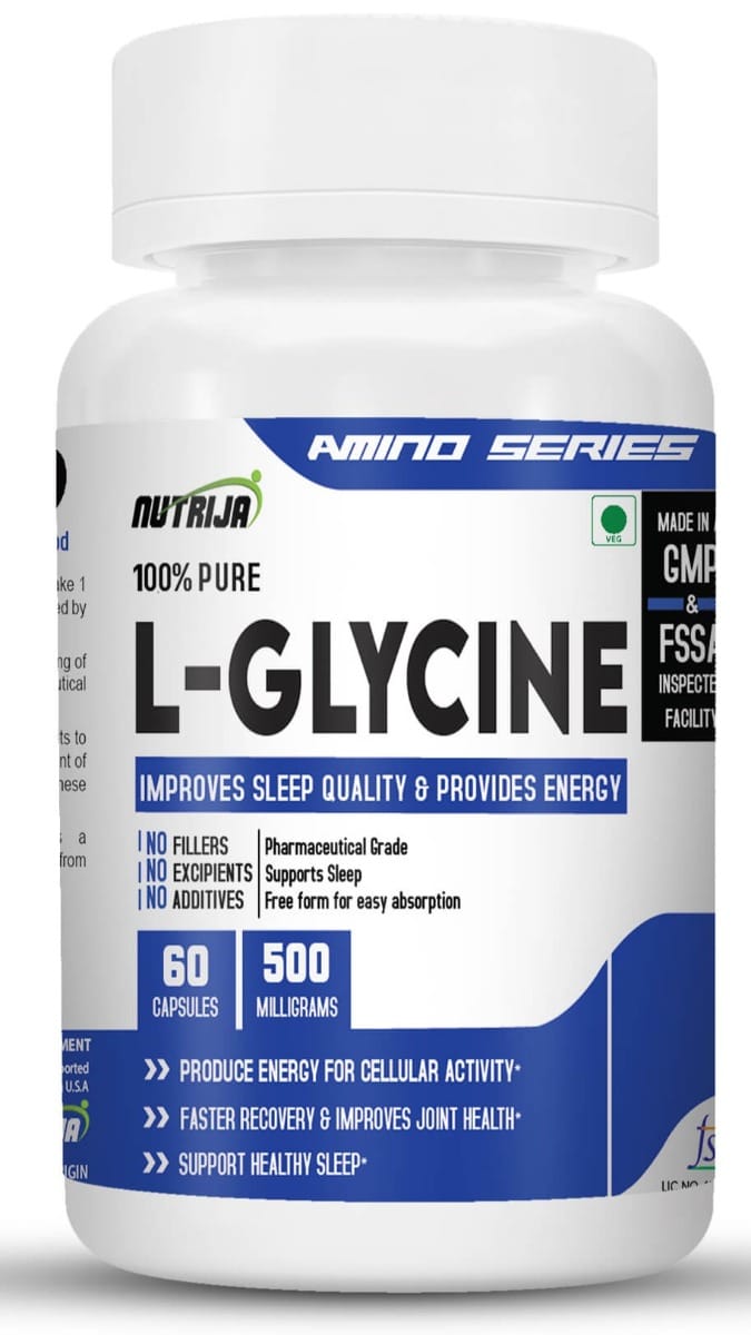 NutriJa L-Glycine 500mg Capsules - Support Healthy Sleep | Faster Recovery & Improves Joint-picture-19