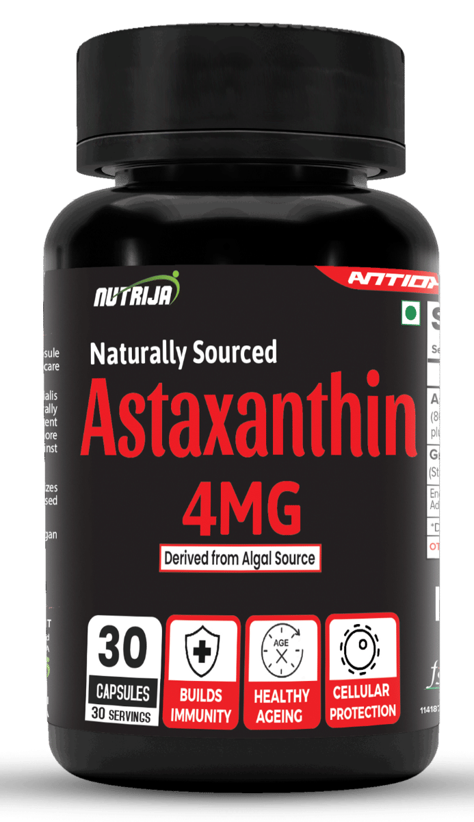

NutriJa Astaxanthin 4mg Capsules – Naturally Sourced from Algae, Antioxidant Supplement | Supports Cardiovascular Health, Support Healthy Ageing. (...