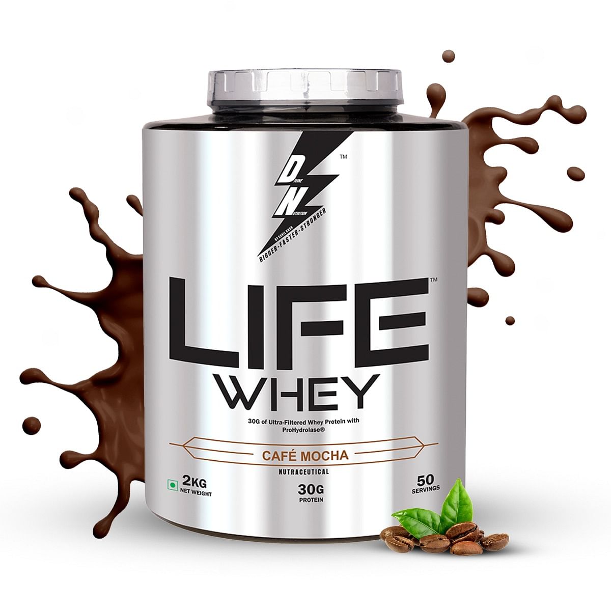 

Life Whey 2Kg | Premium whey protein with ProHydrolase for absorption & digestion | Boosts growth, energy, brain function | ProteinPower | Cafe mocha.