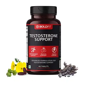 Boldfit Testosterone Booster Support Supplement For Men&Women With Tribulus Terrestris, Ashwagandha Testosterone For Performance Support&Muscle Support Energy Support