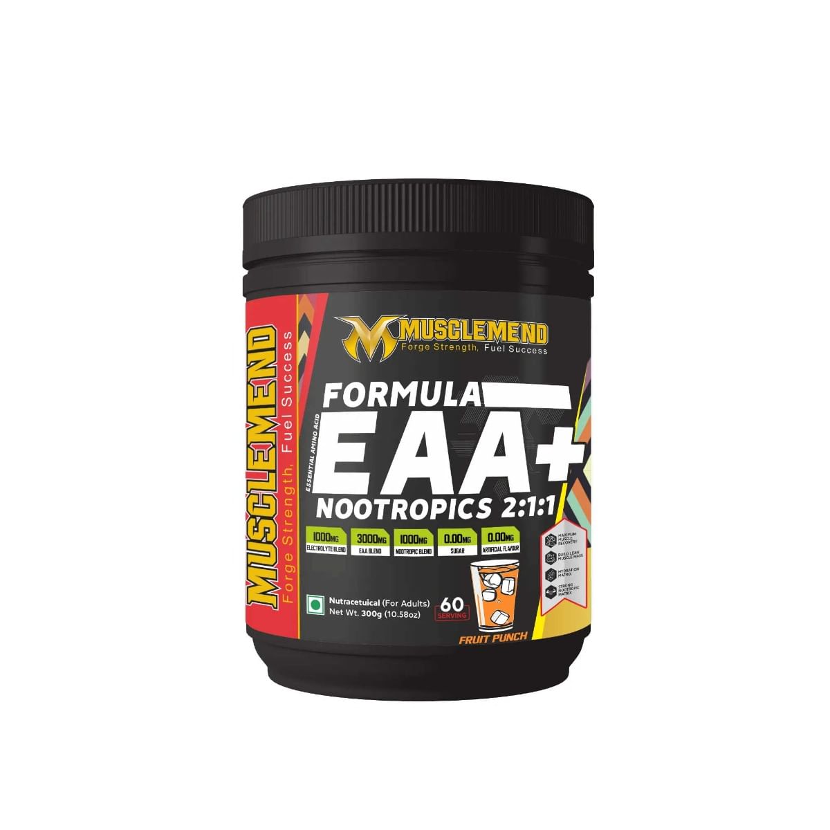 

MUSCLEMEND FORMULA EAA+NOOTROPICS | EAAs+BCAAs POWDER (Fruit Punch) 300g