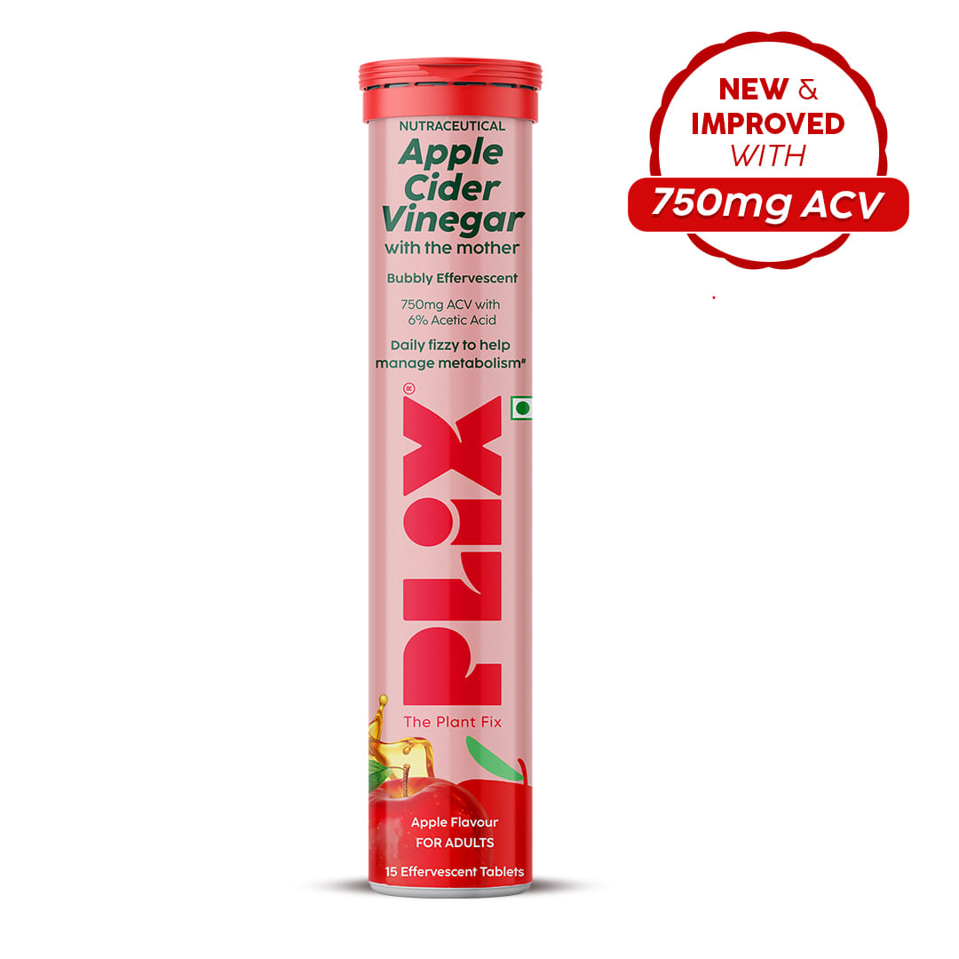 PLIX THE PLANT FIX Apple Cider Vinegar Effervescent Tablet with Mother | Supports Metabolism & Control Cravings | With 750mg ACV, Vit B6 & B12 | No Added Preservative-image-33