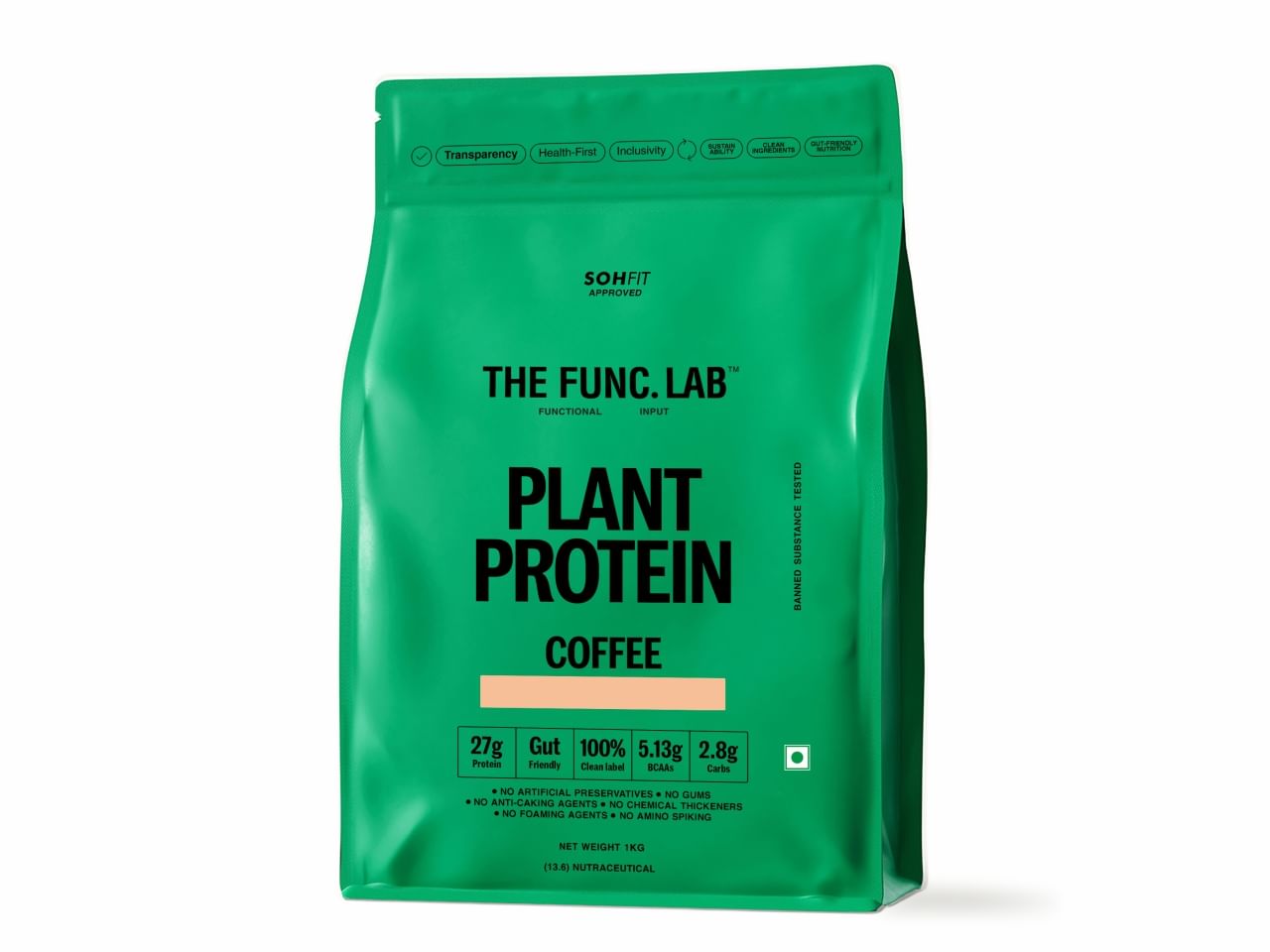 

The Func. Lab Plant Protein for Men and Women – Coffee Flavour | 1 kg | 27g Protein per Scoop | Pea and Rice Blend | Vegan, Sugar‑Free | 100% Clean...