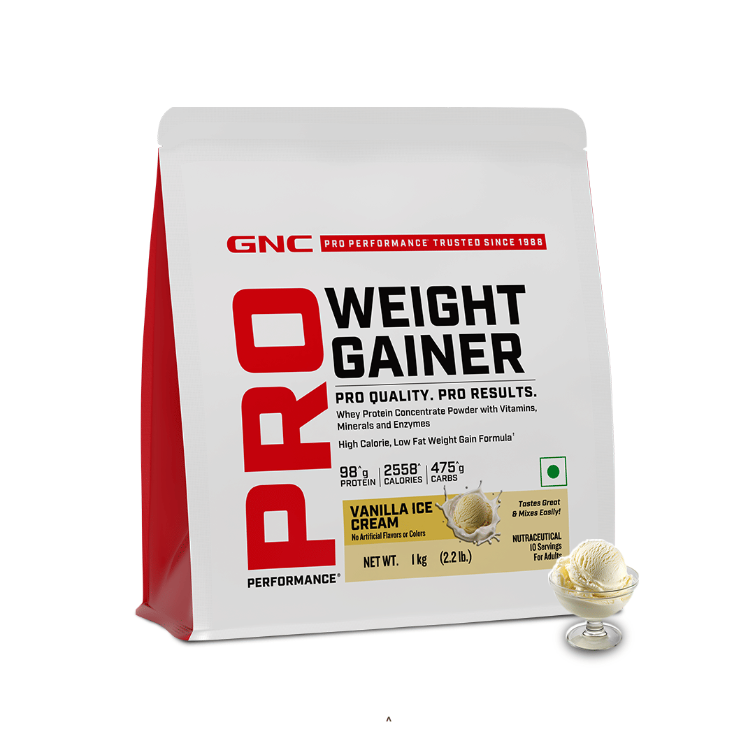 

GNC Pro Performance Weight Gainer | Healthy Body Gains | Faster Muscle Recovery | No Added Sugar | Vanilla | 1 Kg