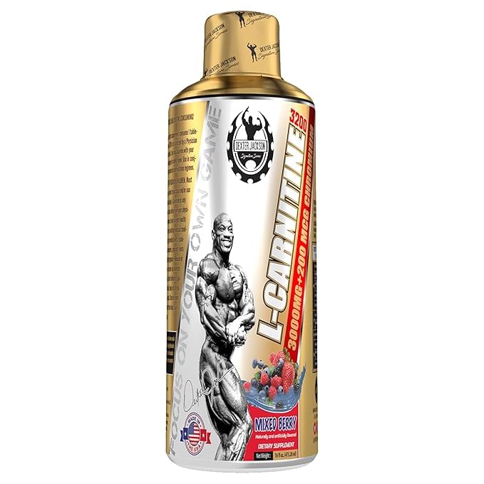 

Dexter Jackson L-Carnitine liquid | Mixed Berry Flavor | 31 Servings, 473.28 Ml