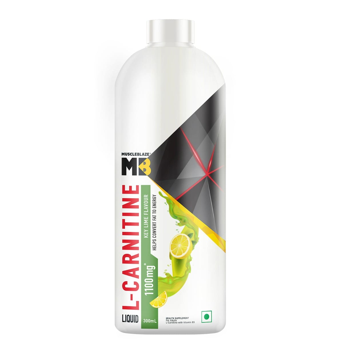 

MuscleBlaze Liquid L-Carnitine 1100mg | Converts Fat into Energy (Key Lime, 300ml, 20 Servings)