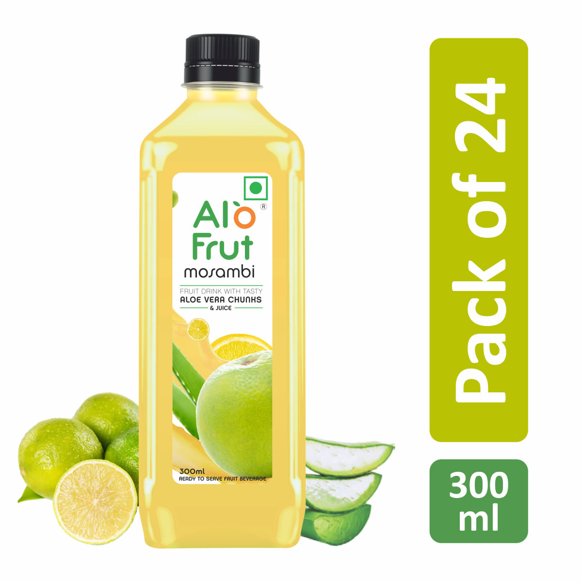 

Alofrut Mosambi Fruit Drink with Tasty Aloevera Chunks & Juice -300ml (Pack of 24)| Goodness of Fruits and Aloevera|Ready-to-Serve Fruit Juice | Mo...