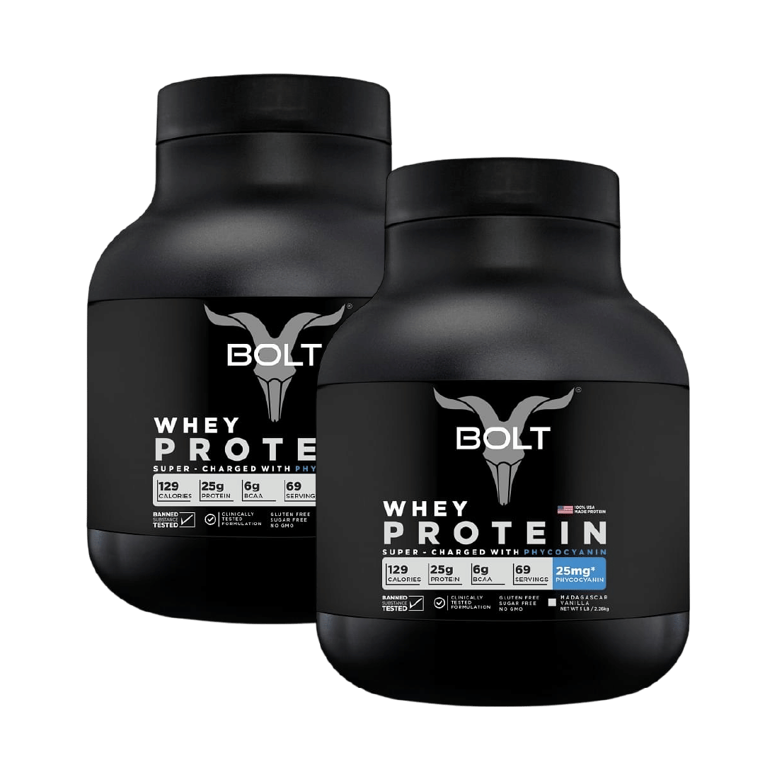 

Bolt Whey Protein 2.26Kg | Madagascar Vanilla | 69 Servings | 25G Protein | 25Mg Phycocyanin | Improves Performance | Faster Recovery | Muscle Grow...