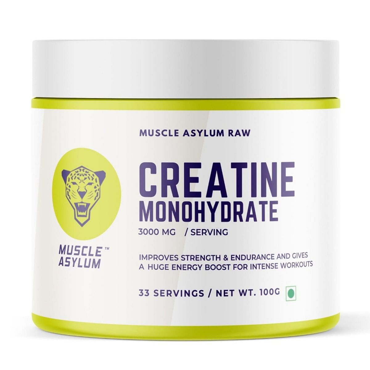 

Muscle Asylum Creatine Monohydrate Powder Unflavored, Pack of 100g, (33 Servings)