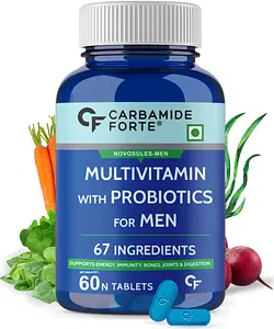 Carbamide Forte Multivitamin for Men for Immunity & Energy with 67 Ingredients |Multi Vitamins, Minerals, Probiotics, Superfoods, Fruits & Vegetable Blend
