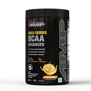 GNC AMP Gold Series BCAA Advanced | Fastest Muscle Recovery | Maximized Workout Performance | Formulated In USA | 7g BCAA | 1g L-Glutamine | 1g L-Citrulline | 400 gm