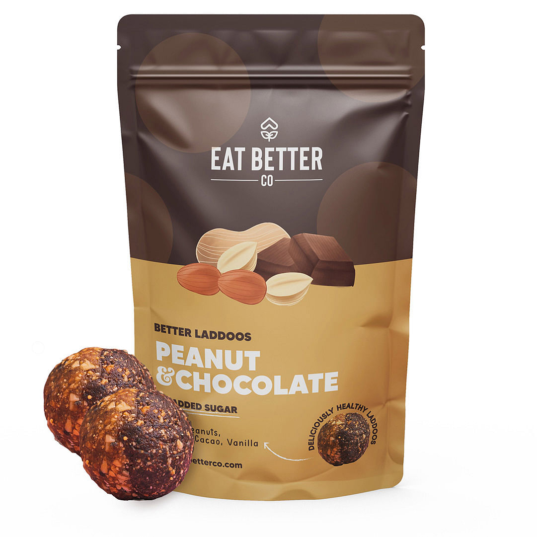 

Eat Better Co Peanut Chocolate Laddoos - Sugar-Free Dry-Fruit Balls - High Protein & Instant Energy 7 Laddoos - Pack Of 1