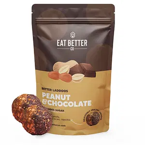 Eat Better Co Peanut Chocolate Laddoos - Sugar-Free Dry-Fruit Balls - High Protein & Instant Energy