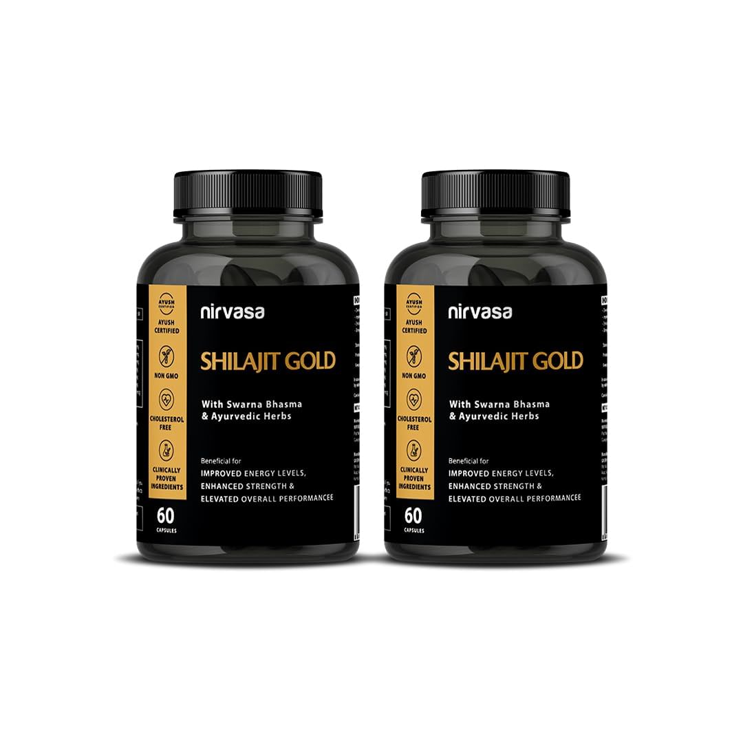

Nirvasa Shilajit Gold 60 Capsules Pack of 2