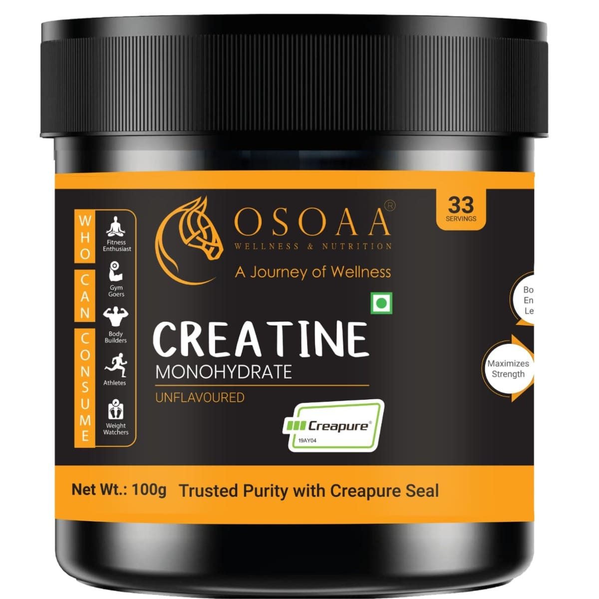 

OSOAA Creapure Creatine Monohydrate Powder Micronized Creatine from Germany 3g Creatine per Serving Strength Performance & Muscle Recovery Support ...