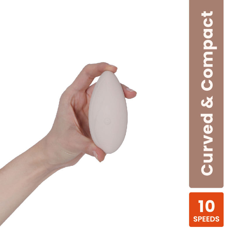 MyMuse Palm Personal Massager - 10 Speeds, Rechargeable, Waterproof (Brushed Suede)