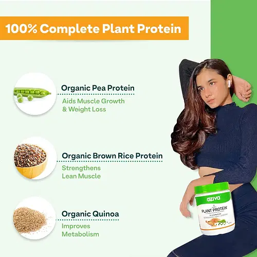 Oziva Organic Plant Protein Powder | 30g Vegan Protein | Unflavored ...