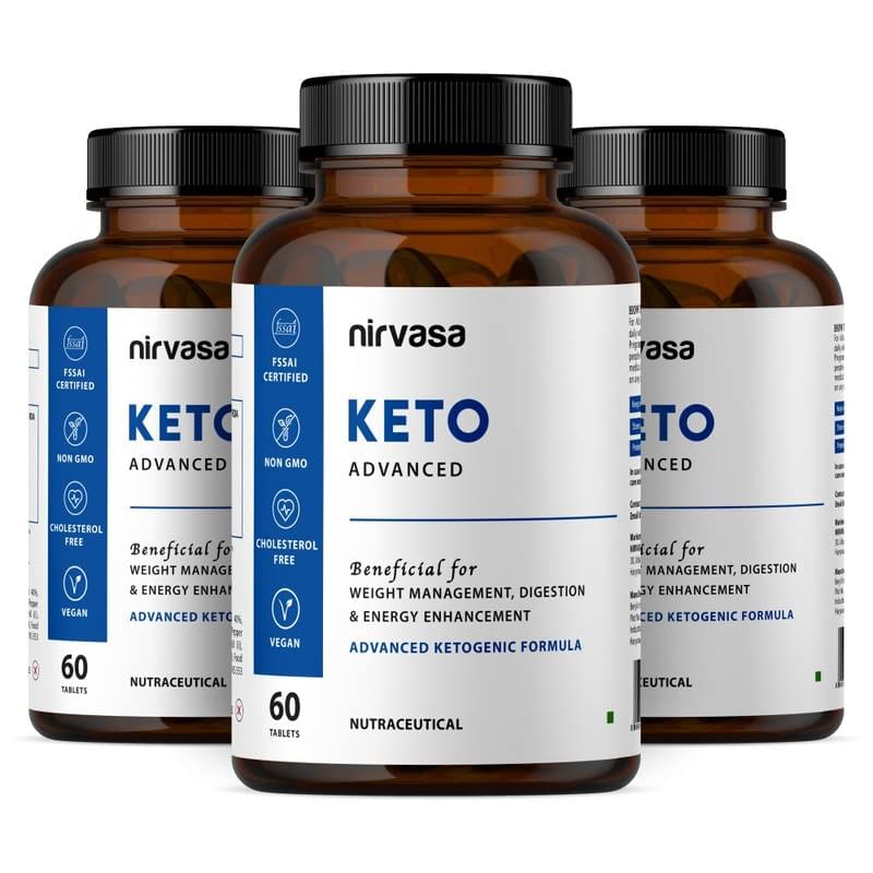 

Nirvasa KETO Advanced Tablets 60 Tablets - Pack of 3