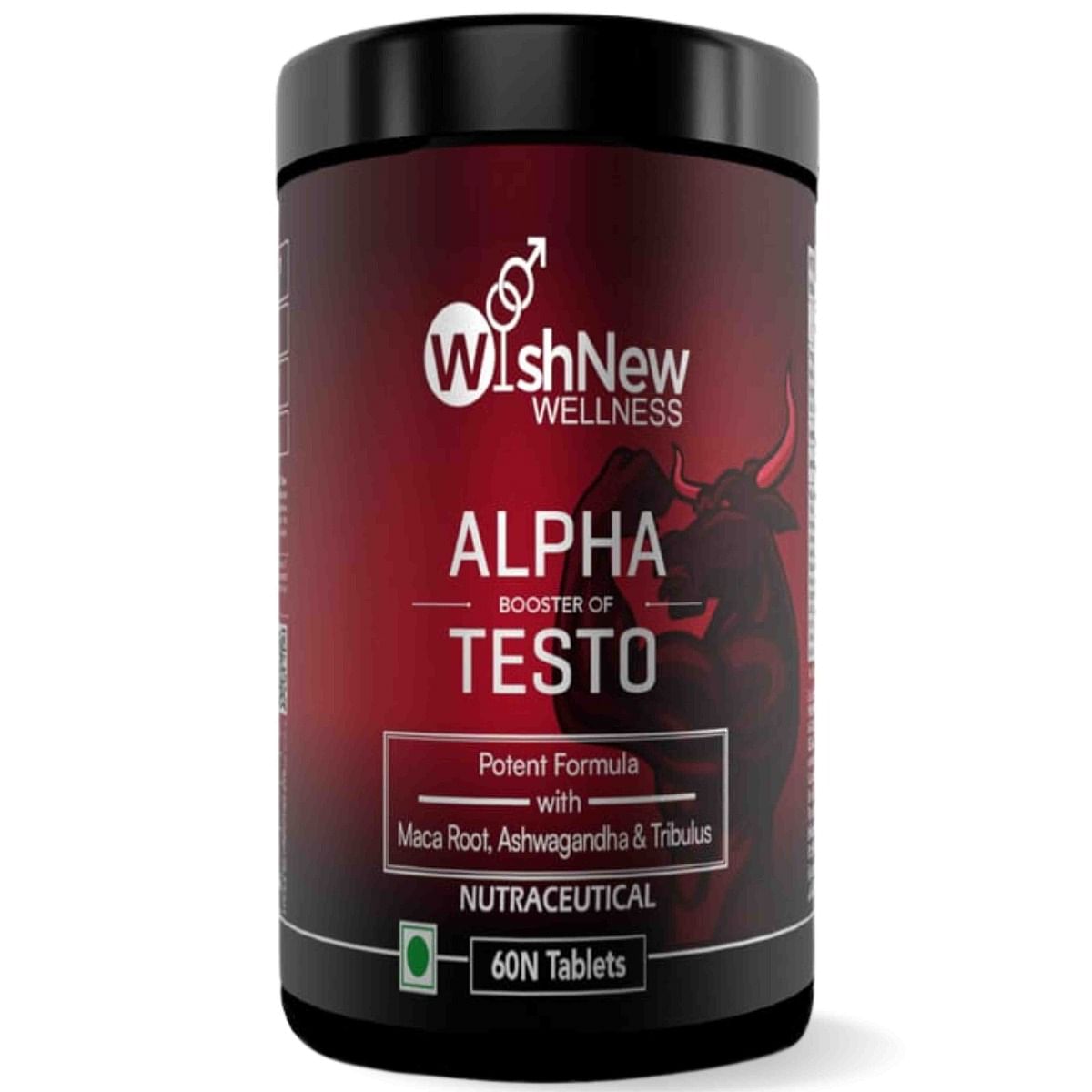 

WishNew Wellness ALPHA BOOSTER OF TESTO| Premium Natural Testosterone Enhancer | Serving Size: 1 Tablet Daily - 60 Vegetarian Tablets