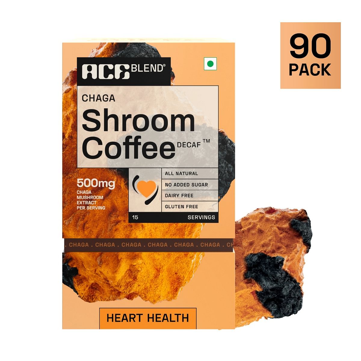 

Ace Blend Chaga SHROOM COFFEE® | 90 serves | Decaf Mushroom Coffee | KSM 66 Ashwagandha | L-Theanine | MCT Powder | Heart Health | Cholesterol Mana...