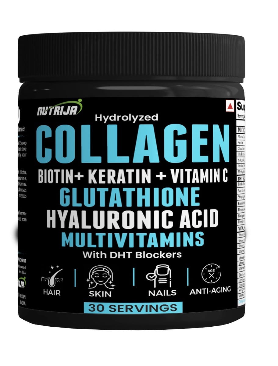 NutriJa Collagen Powder with Glutathione, Hyaluronic Acid, Vitamin C, E, Zinc with DHT Blockers & Multivitamins-picture-31