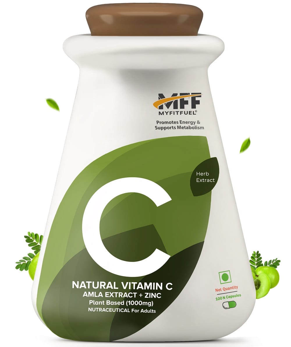 

MyFitFuel Natural Vitamin C with Zinc, Plant Based Amla Extract, (1000 mg), 100 Capsules