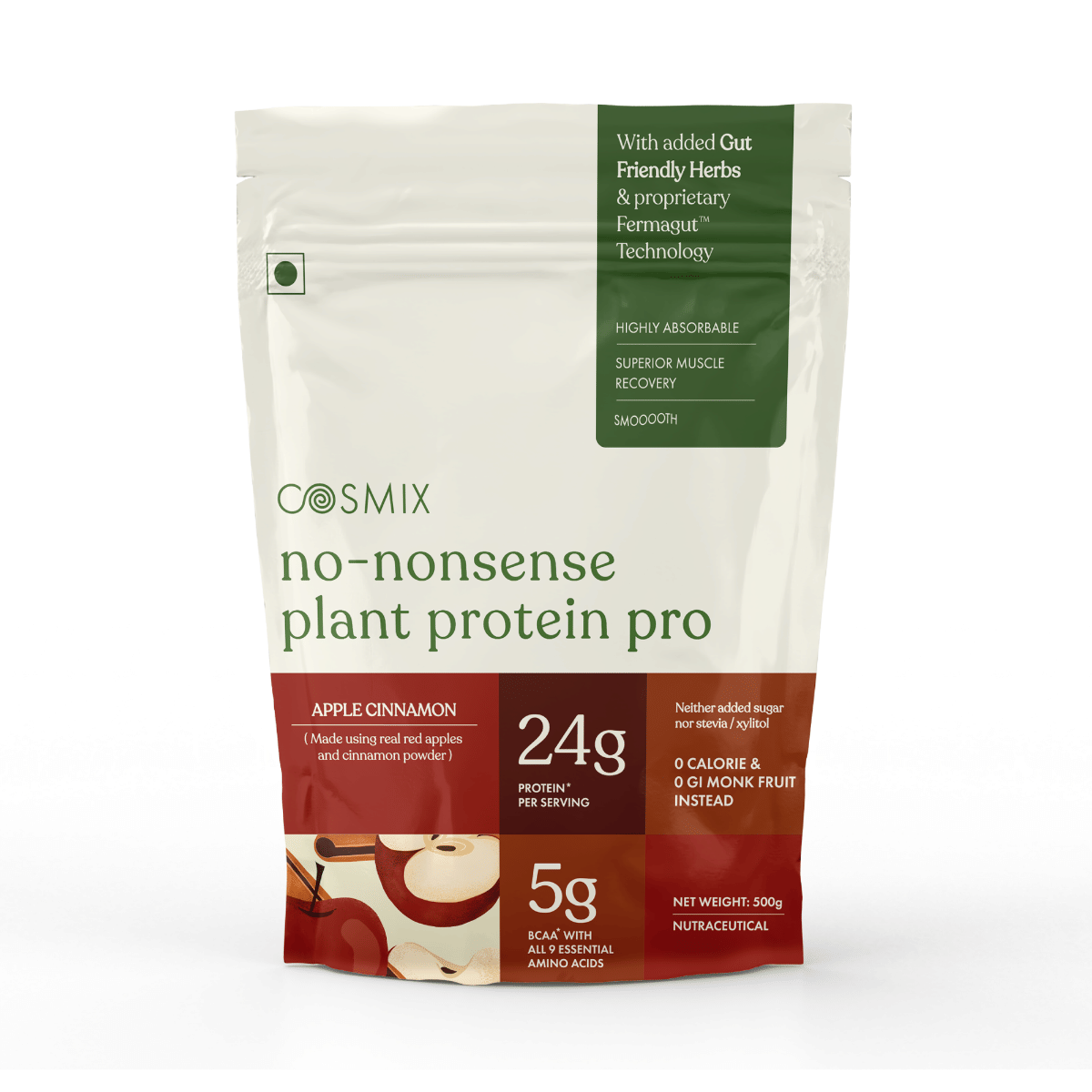 Cosmix No-Nonsense Yeast Protein | 24g Complete Protein/Serve | Apple Cinnamon | Made with Real Apples & Cinnamon | Clean Vegan Protein | Gut-Friendly | Easy to Digest-image-23
