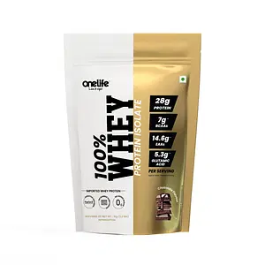 Onelife - Whey Protein Isolate | Chocolate Flavor | 28g Protein, 7g BCAAs, 14.6g EAAs per Serving | Supports Muscle Recovery and Lean Mass Gain | Protein Powder for Men and Women 1 kg
