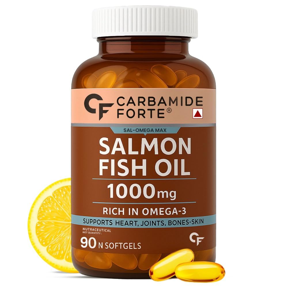 

Carbamide Forte Salmon Fish Oil Omega 3 1000 mg | 90 Capsules | Heart | Joint | Bone | Skin