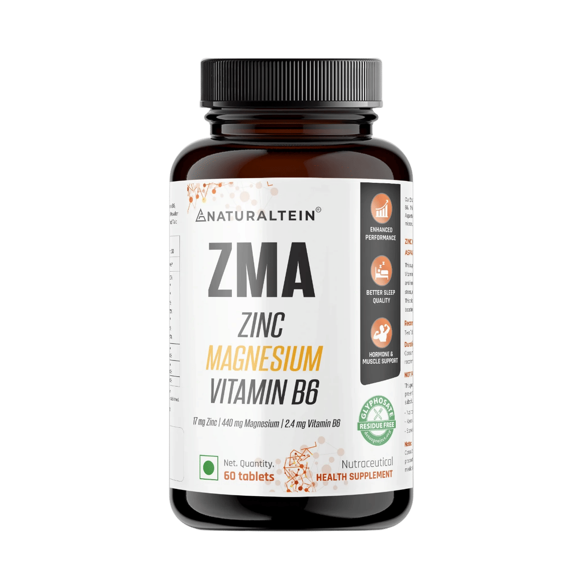 

NATURALTEIN ZMA Zinc Magnesium Vitamin B6 - 60 Tablets