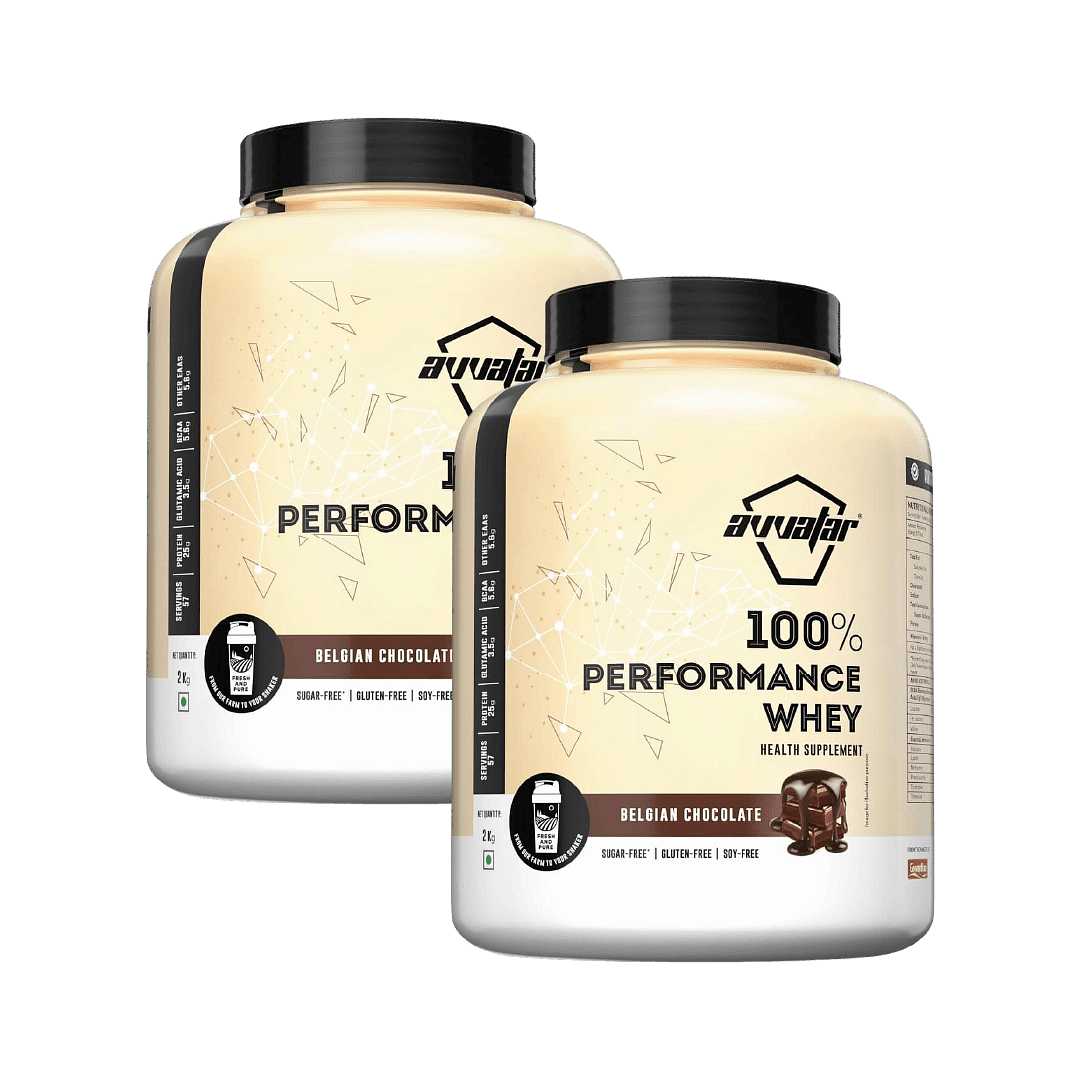 

Avvatar Performance Whey Protein | 2Kg | Belgian Chocolate Flavour | 25G Protein | 57 Servings Pack Of 2
