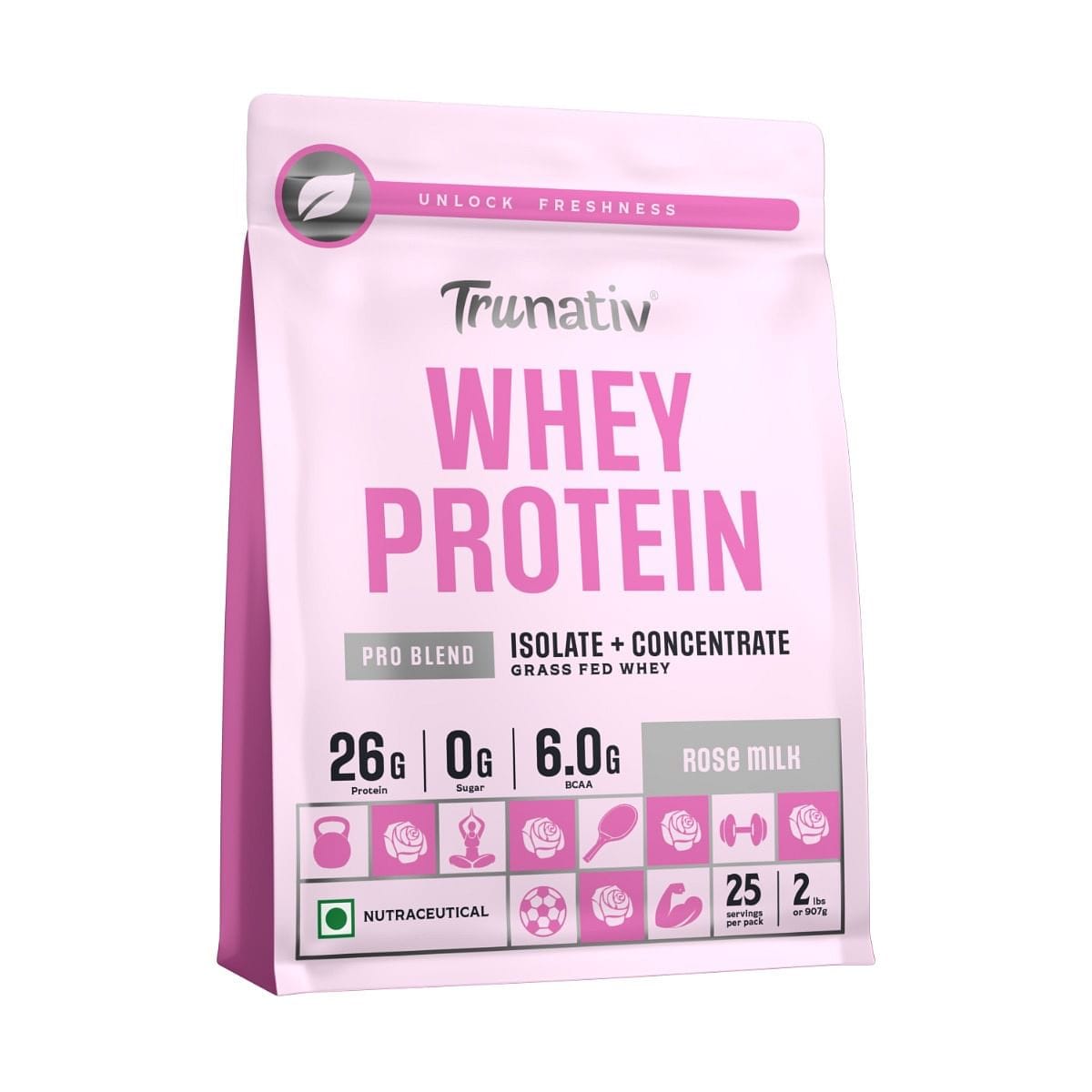 Trunativ Whey protein powder | Blend with Isolate and Concentrate- Rose Milk Flavour-image-16