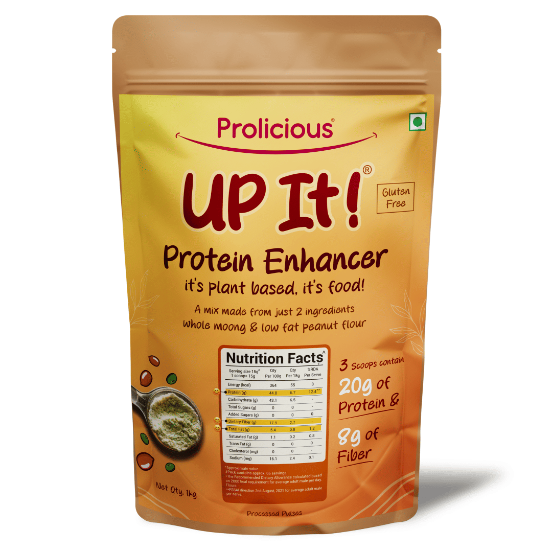 

Prolicious UP It! Protein Enhancer | 20g Protein & 8g Fiber | Just 2 Ingredients  Whole Moong & Low fat Peanut Flour | No Preservatives, No Flavor...