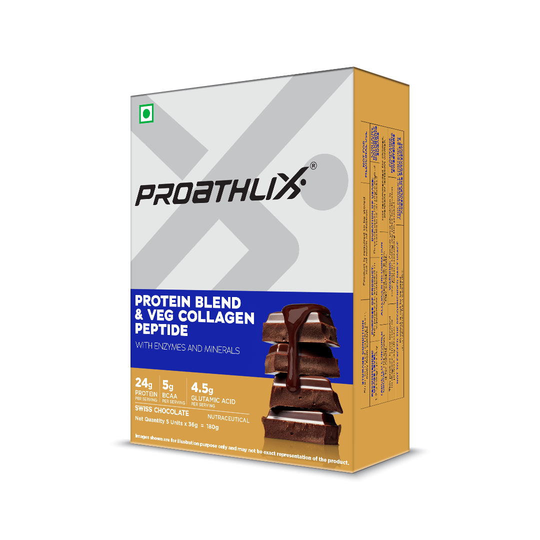 

Proathlix Protein Blend & Veg Collagen Peptide (24g Protein)- Swiss Chocolate- 180g
